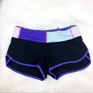 Lululemon Speed Shorts Black/Power Purple Floral